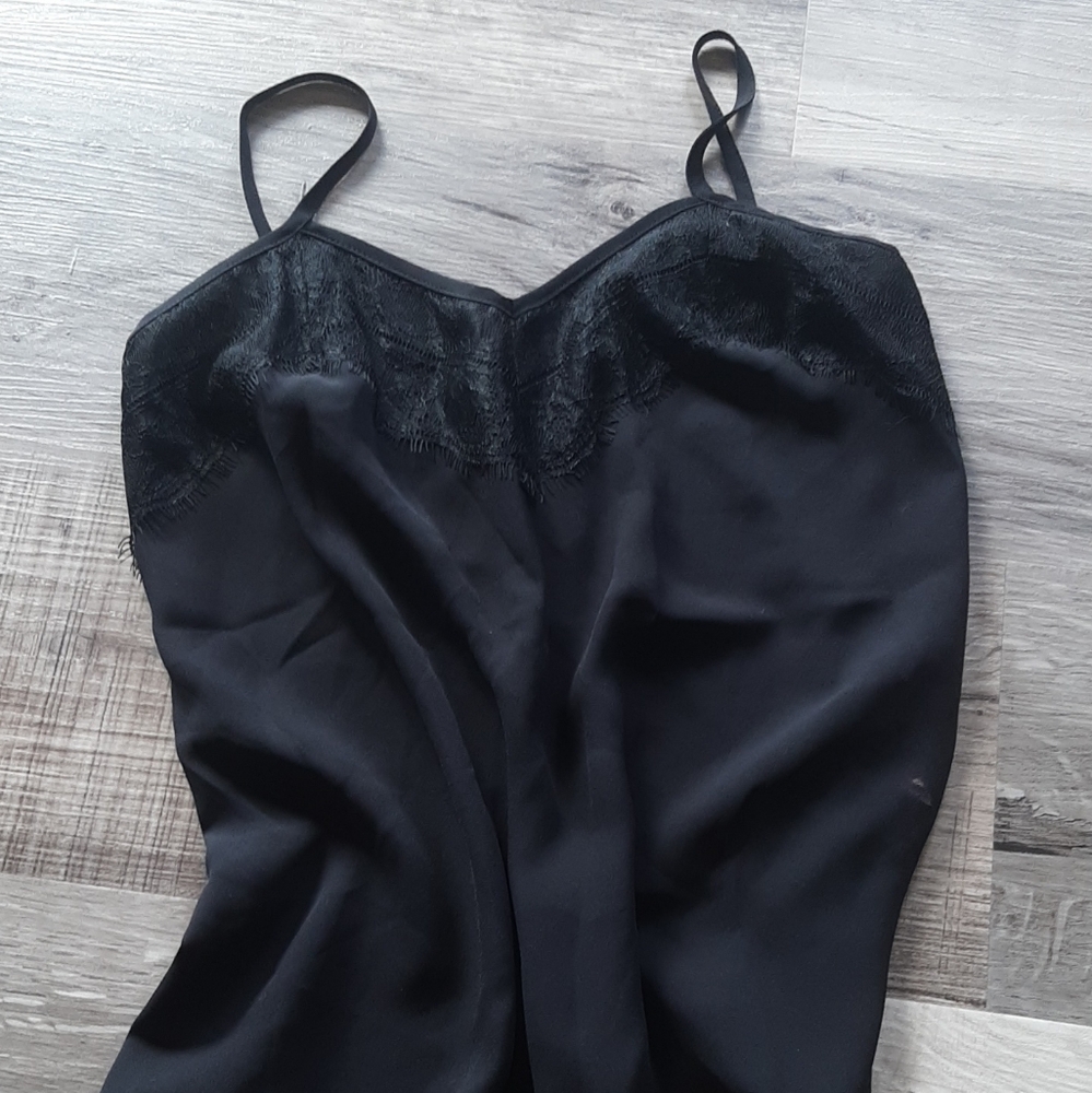 Black Lace Trim Cami Top